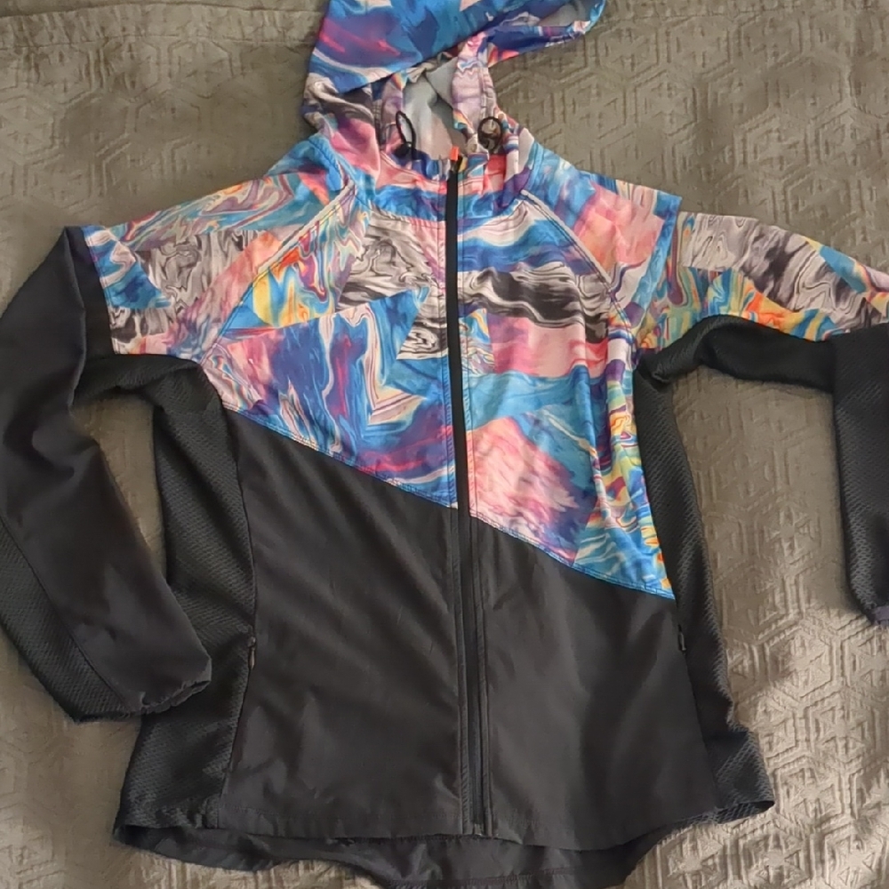 SWEATY BETTY Colorful Abstract Jacket Large Lightweight